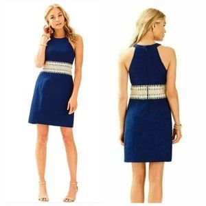 Lilly Pulitzer Ashlyn Shift Dress in Navy & Gold